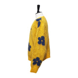 Yellow Flower V-Neck Knit