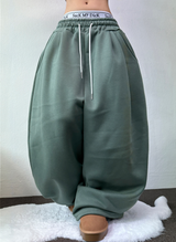 FLEECE🔥HEATER🔥BALLOON WIDE LONG PANTS💚💙💛🩶 7COLOR