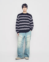 25FW ウェーブストライプモヘアニット ブラック