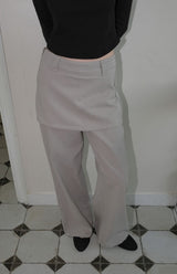 C LAYERED COTTON PANTS_GREY
