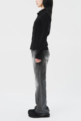 (W) Slit Flare Denim