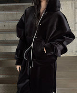 [Unisex] Velvet mink hood zip up
