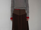 FLARE RIB SKIRT (CAHRCOAL)