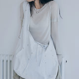rivet cross bag (light grey)