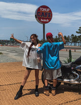 バスケットVネックメッシュ半袖Tシャツ