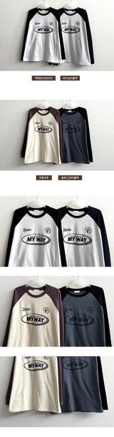 E-Farm Color Raglan Long Sleeve T-shirt