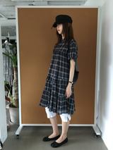 Cold check collar dress (2color) 