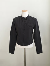 High-neck snap short jacket