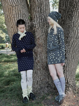 AW25 ジャカードニットポルカドットカーディガン