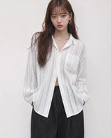 (UNISEX) Airy Lace Net Shirt