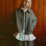Wool Dot Herringbone Jumper (black)