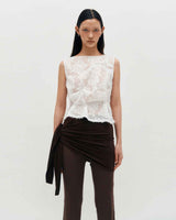 Sheer Layering Pants _ BROWN