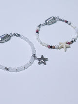 All surgical steel milky gemstone star bracelet