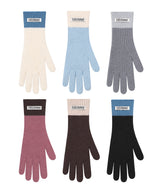 Odsd Color Block Finger Hole Knit Gloves - 6Color
