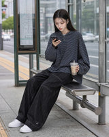 (UNISEX) Multi Stripe Hood Long Sleeve