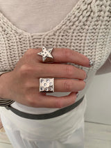 Cubic DOT silver ring SET