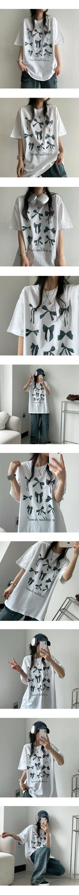 Rotan リボン半袖Tシャツ