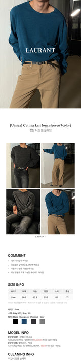 [Unisex] カッティングニットロングスリ－ブ(4color)