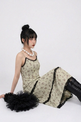 FLEUR ANTIQUE LACE-TIERED DRESS