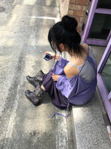 ロエル サマー シースルー ディープ Vネック ロング スリーブ ティー