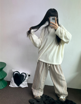 パッチ🤎ルーズガーリーオーバーニット🧸🤍🤎🖤4カラー