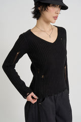 Destroy v-neck knit