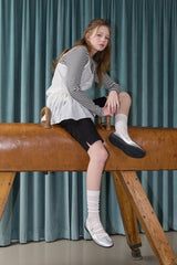 Nudge Strap Flat Shoes - Silver