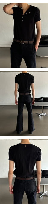 [S/S] High ribbed henry neck half knit(3color)