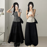 Back Ribbon🌟Check Square Slim Sleeveless Blouse 2 Colors