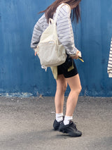 an everywhere daypack, cream beige