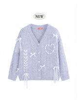 (NEW COLOR) Dearlin Lace Oversized V-Neck Knit Cardigan