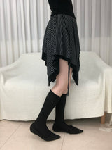 サイド ストラップ ストライプ アンバランス スカート