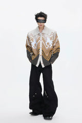 Gradient Knit Polo Cardigan