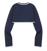 [セット] パルスセットアップレースポイントスリーブレスボレロカーディガン (2COLOR)