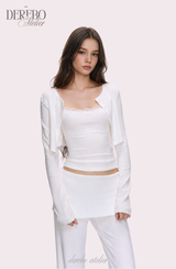 Anna lace cardigan training three-piece set (Sleeveless cardigan, pants)