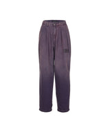 8287 Logo Gradient Waistband Wide Denim Pants (Purple)
