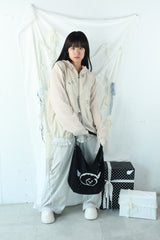 studs nylon knitzip hoodie(white)