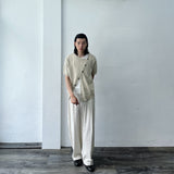 Offset Button Cropped Knitwear