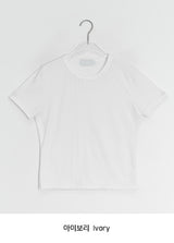 カヤリカラーベーシックレイヤードクロップド半袖Tシャツ