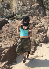 ZIPPER CARGO BERMUDA PANTS