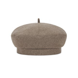 VA Curved Oval Metal Blended Beret  / Mocha Brown