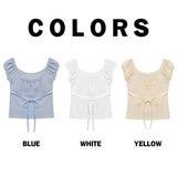 Eyelet Layered T-shirt (Yellow)