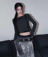 rough gothic cross patch cd - charcoal