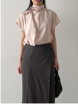 Ab Tie Short Sleeve Blouse