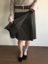 Fold wrap midi skirt (2color)