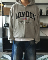 CV London embroidery hoodie zip-up (3C)