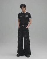 (UNISEX) パラシュートマルチカーゴブラックデニム