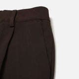 LMN Def Pintuck Wide One Tuck Bendable Slacks (6 colors) - CHARCOAL model pitting