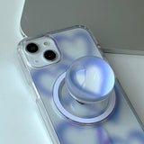 Blue - ブラーパターン Magsafe フォーンケース スマホグリップ セット