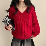 Raon Balloon Twisted V-Knit
